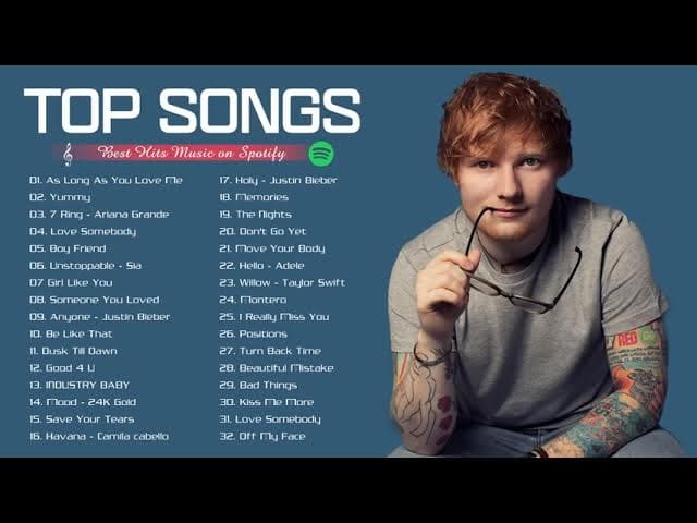 Ed Sheeran, Adele, Taylor Swift, Ariana Grande, Bruno Mars, Justin Bieber Pop Hits 2021