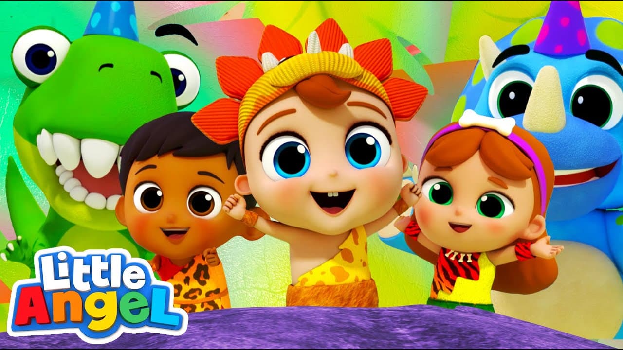 Dinosaur Summer Party Time! | Little Angel Kids Songs & Nursery Rhymes
