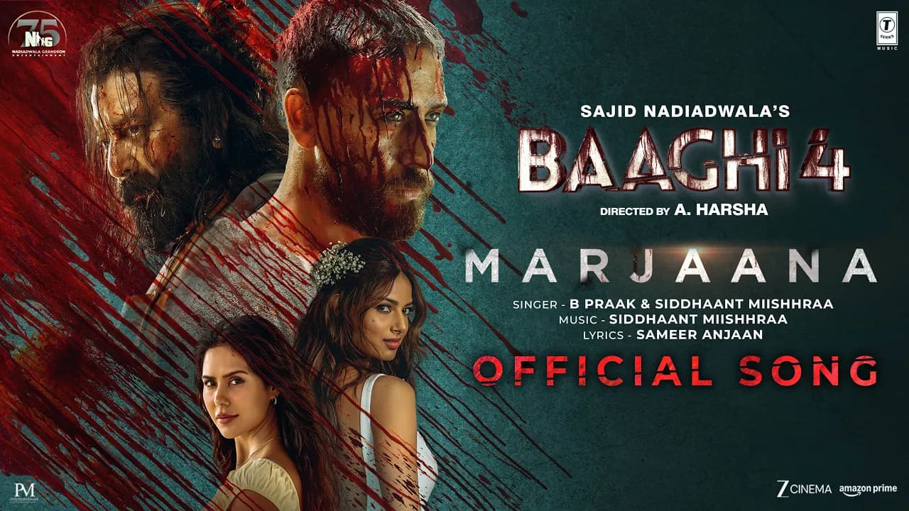 Baaghi 4: Marjaana (Song) | Tiger Shroff, Harnaaz, Sanjay D, Sonam B | B Praak, Siddhaant, Sameer